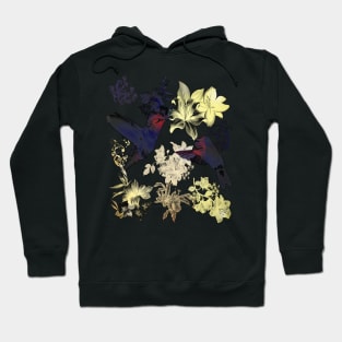 Hummingbird Floral pattern Hoodie